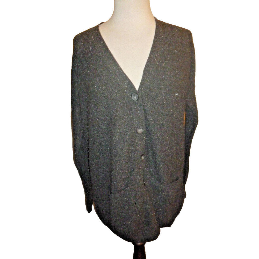 Henry Paulie Sweater Womens Speckled Gray Cardiagn Sweater S Small
